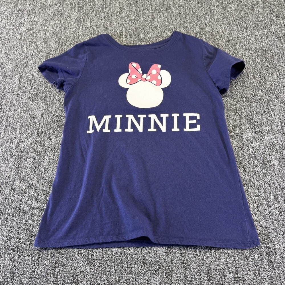 Disney Minnie Mouse Family Fun T Shirt Womens XS Navy Blue Crew Neck Summer Wear